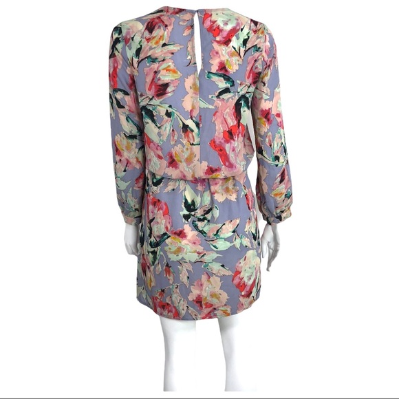 Eight Sixty size XS Drawstring Shirt Dress Lavender Floral Print - Picture 5 of 11